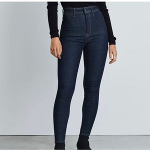 NWT Everlane Way-High Cropped Clean Front Skinny Jean, Dark Indigo, Size 26
